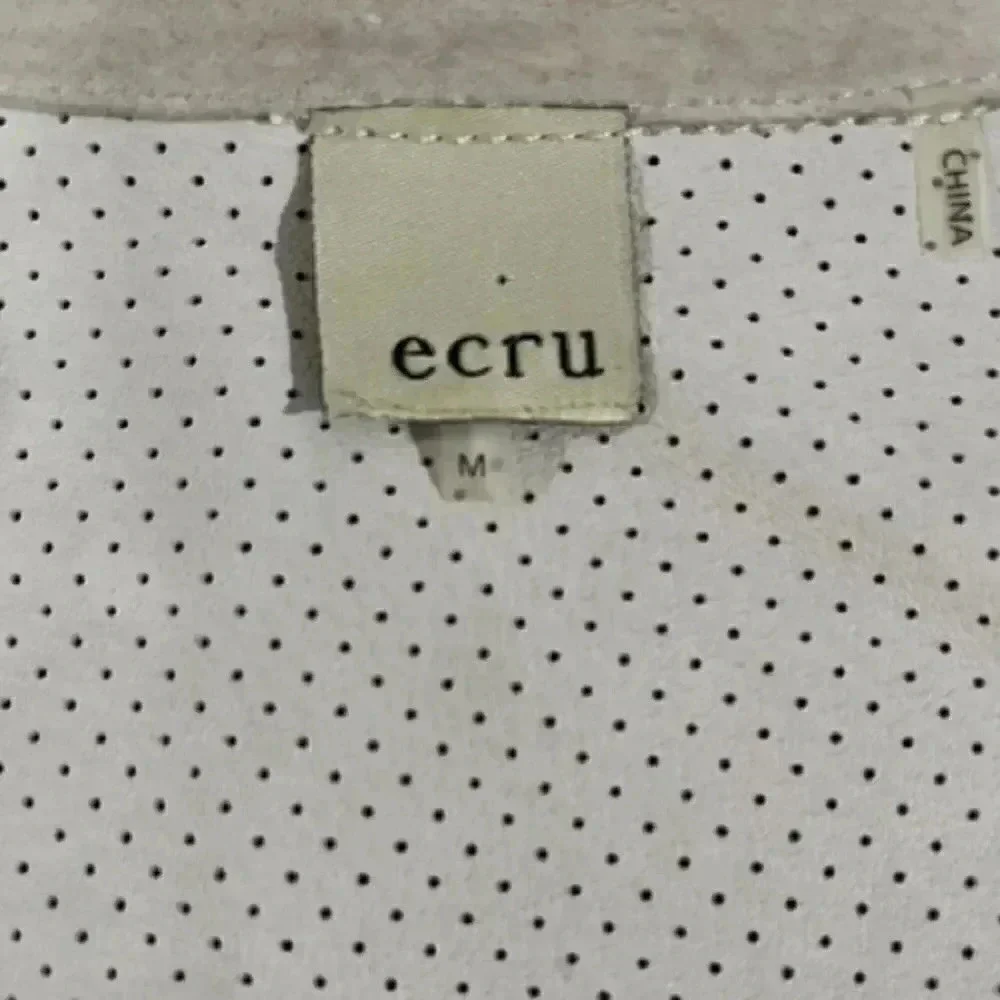 Ecru unlined suede crop jacket GUC size M - Picture 5 of 10